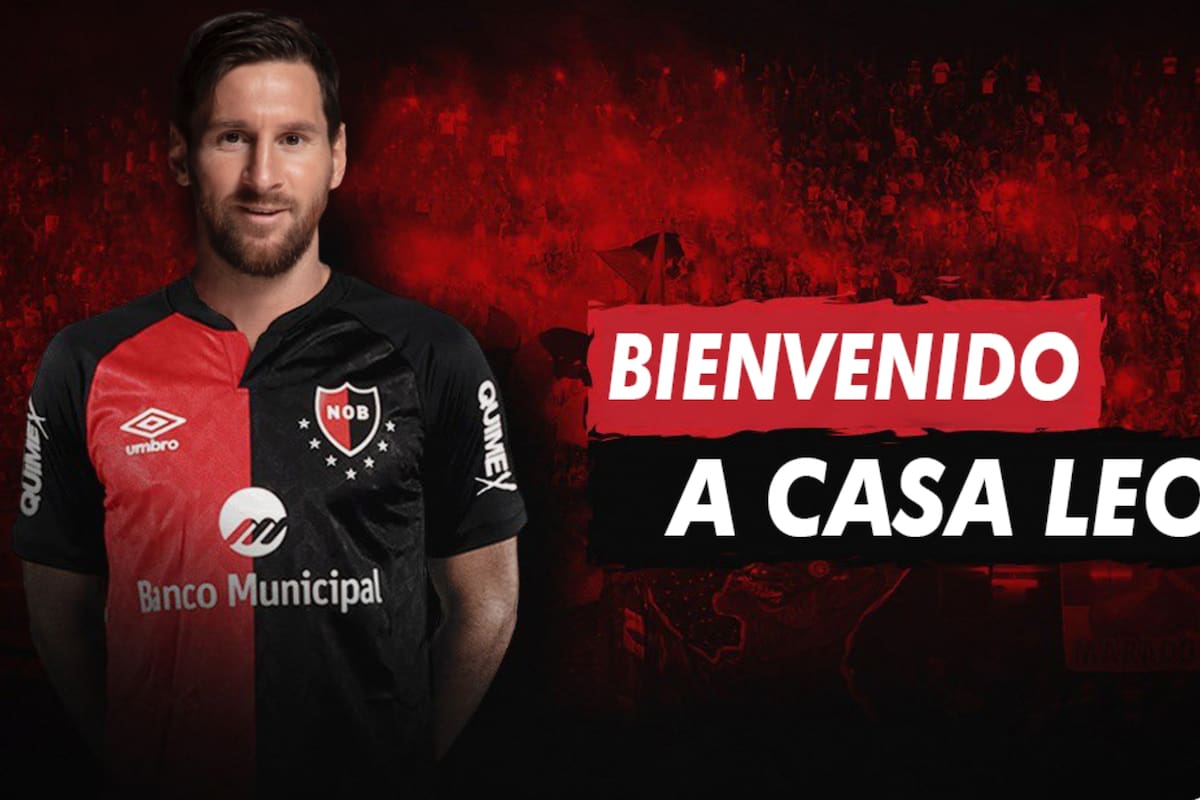Un creativo hincha de Newells bromeó con una hipotética vuelta de Messi al club rosarino y anticipó su partida del Barcelona (Twitter)
