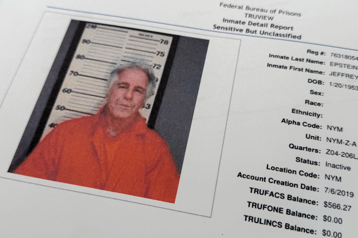 Un documento incluido en la publicación de los archivos de Epstein, hecha por el Departamento de Justicia de Estados Unidos