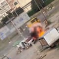 El impactante video que muestra a un dron atacando a un vendedor ambulante en Ucrania