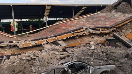 Un edificio destruido en Jojutla, uno de los departamentos más castigados por el terremoto