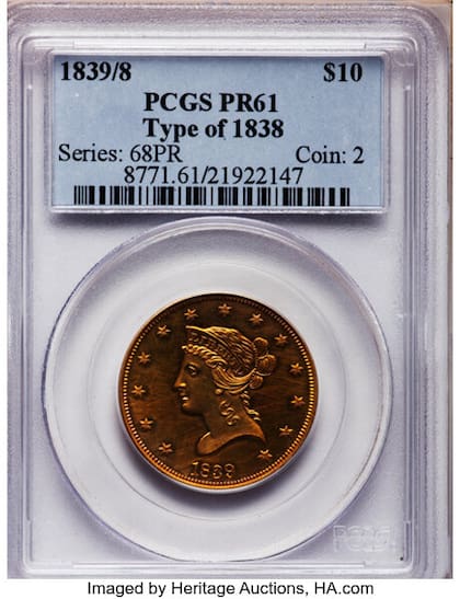 Un ejemplar calificado como PR61 fue vendido en Heritage Auctions por US$282 mil