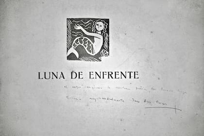 Un ejemplar de "Luna de enfrente", dedicado por Borges a su amigo Horacio Rega Molina, en venta en California