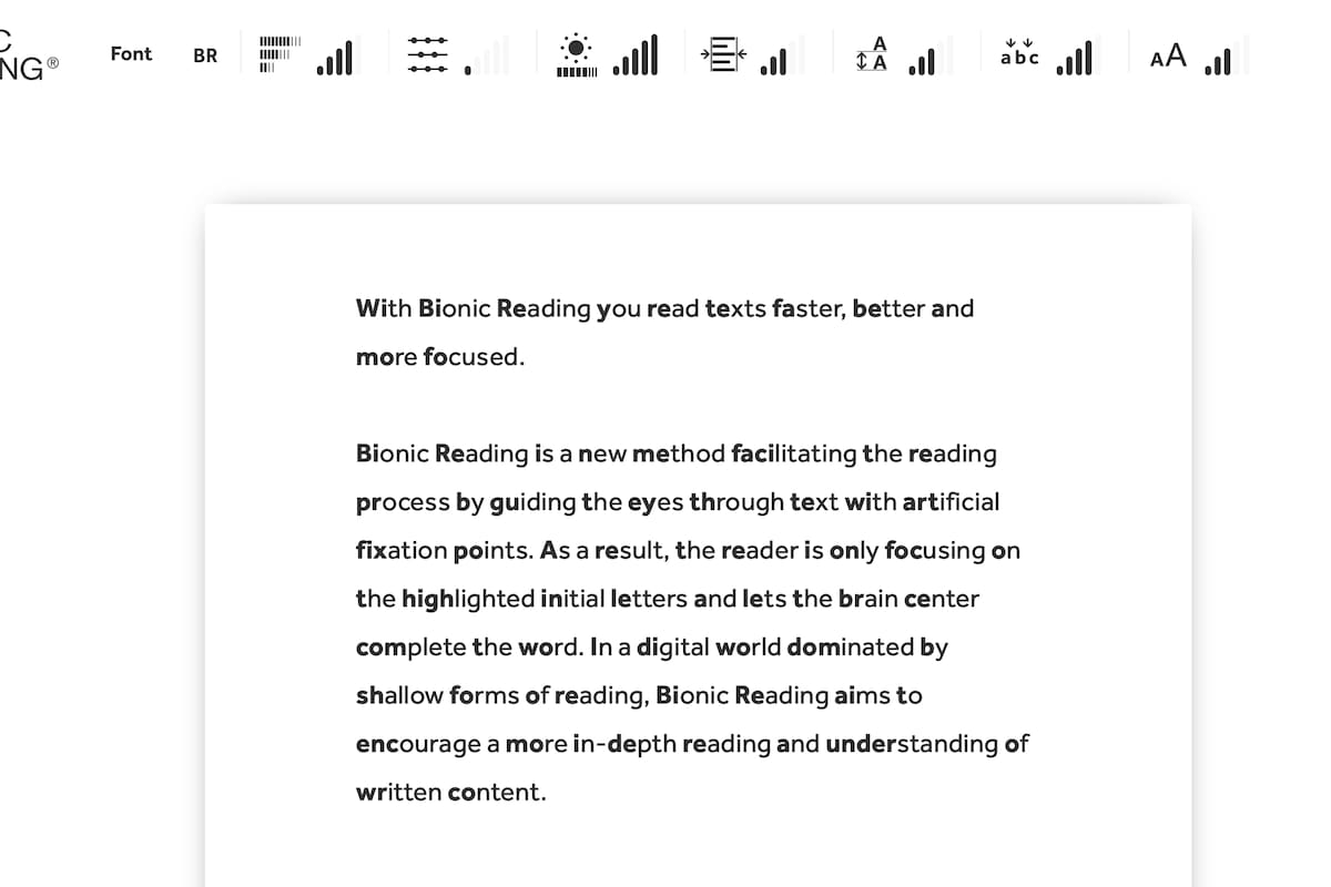 Un ejemplo de cómo funciona la "lectura biónica" creada en Suiza