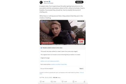 Un ejemplo de noticia falsa difundida por una cuenta verificada: un video de la BBC editado para que parezca todo actuado