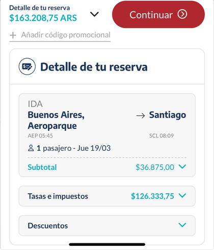 Un ejemplo del peso de los impuestos en el pasaje