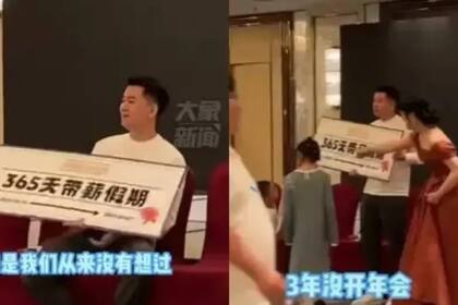 Un empleado de una compañía china fue noticia por su gesto al recibir el premio de un año sabático