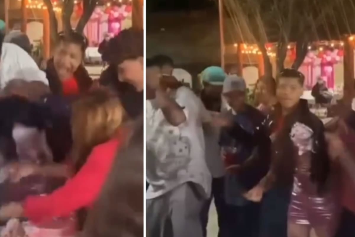 Un enorme cuchillo que sostenía la homenajeada y un movimiento inesperado provocaron el accidente