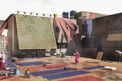 Un equipo de ingenieros de la University College de Londres trabaja en el diseño de azulejos de algas que descomponen los contaminantes