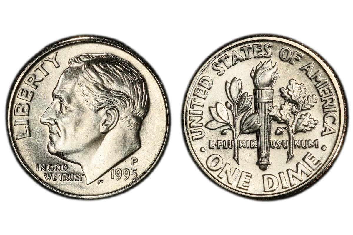 Un error en la moneda Roosevelt acuñada en 1995 hizo que el precio por esta aumentará en el mercado de subastas