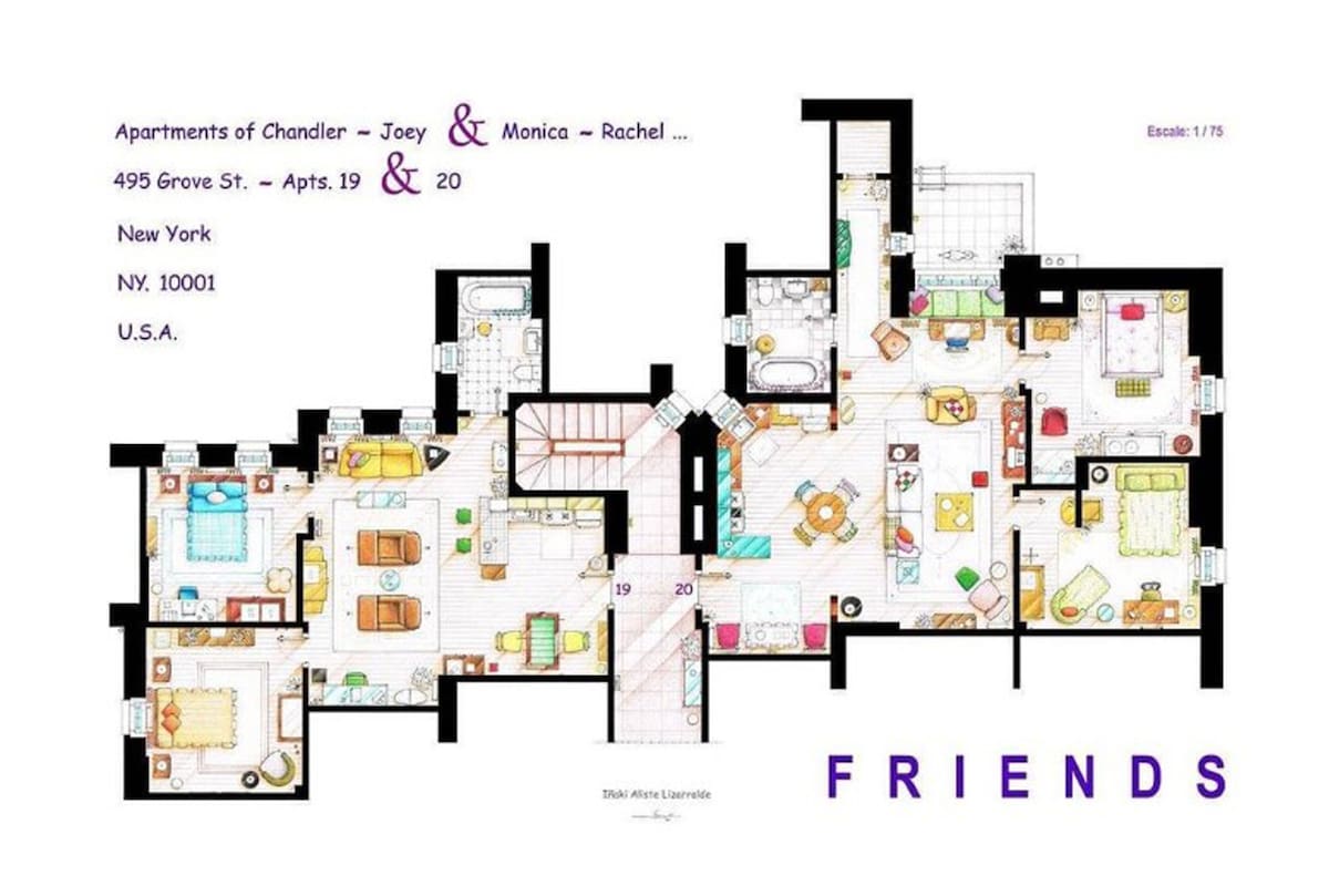 Un español crea planos de arquitectura de los inmuebles de la series y películas más vistas