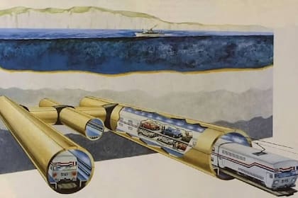 Un esquema que ilustra las características del Eurotúnel
