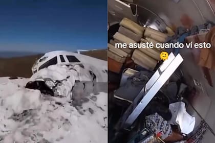 Un esquiador se encontró con el avión de La sociedad de la nieve