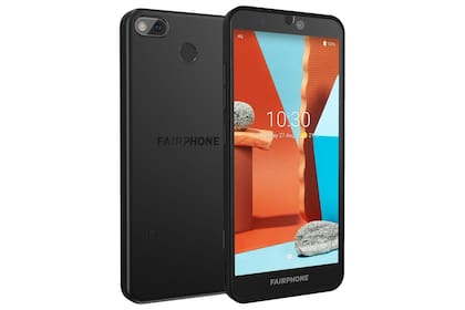Un Fairphone 3+; su diseño permite que el usuario pueda reemplazar o actualizar partes como la cámara o la pantalla con un destornillador