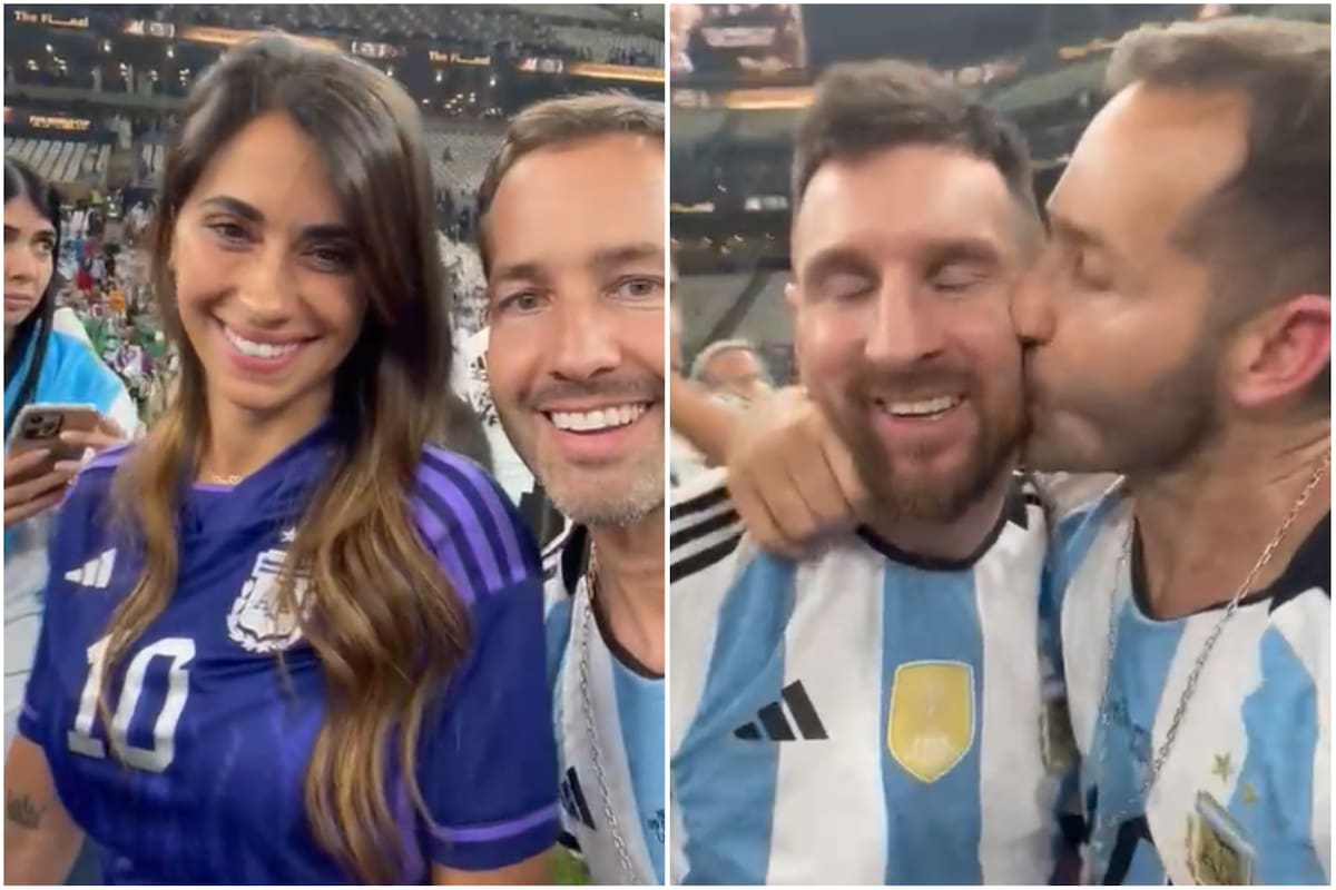 Un fanático de la Argentina ingresó en el campo de juego del estadio Lusail en Qatar
