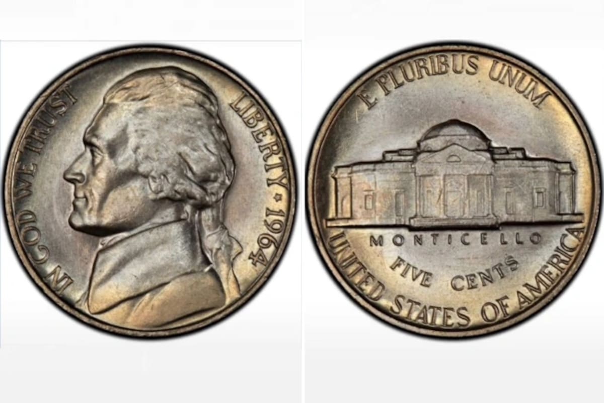 Un fanático de las monedas publicó el valor que podría tener una moneda estadounidense de cinco centavos de 1964