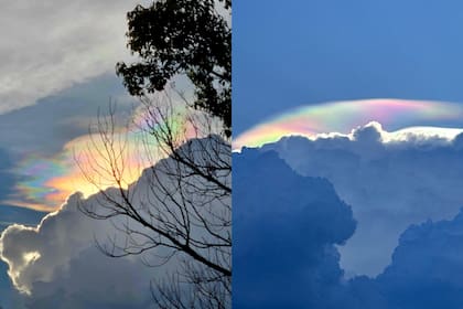 Un fenómeno visual poco común, conocido como nube arcoíris, se hizo visible en las playas de Florida
