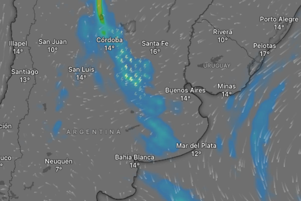 Un foco de tormentas se aproxima a la zona centro del país