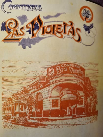 Un folleto de los años 30, donde se aprecia la confitería sin el edificio que se construyó después.