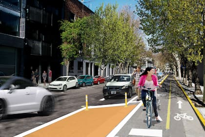 Un fotomontaje muestra cómo será la prueba piloto sobre la calle General César Díaz, entre Chivilcoy y Artigas