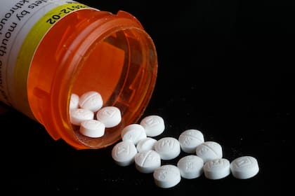Un frasco de pastillas Oxycodone en Nueva York. (Foto AP/Mark Lennihan)