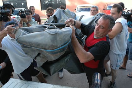 El gomón utilizado en el escape de los ladrones