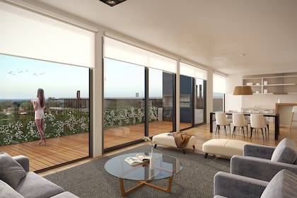 Un gran diferencial de los departamentos serán los balcones aterrazados de 3 metros de ancho y entre 7 y 11 metros de largo con deck