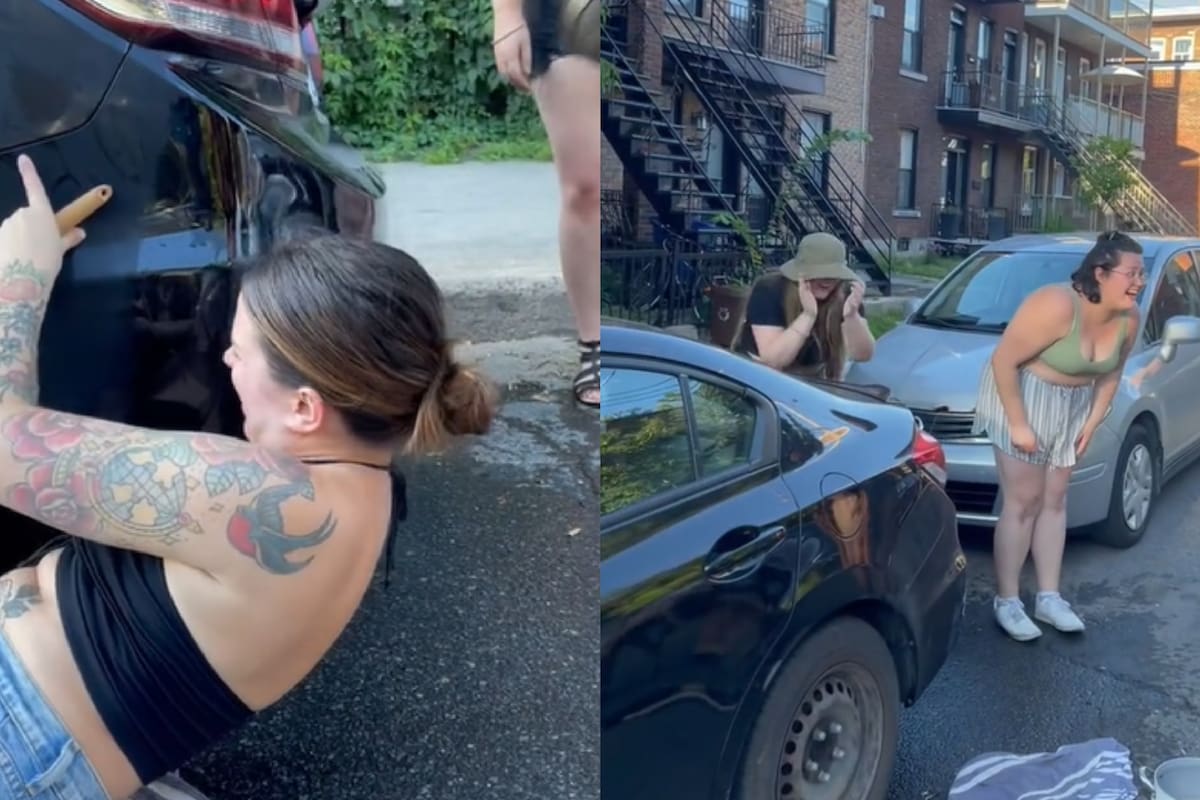 Un grupo de amigas mostró cómo arreglaron un auto (Captura video)