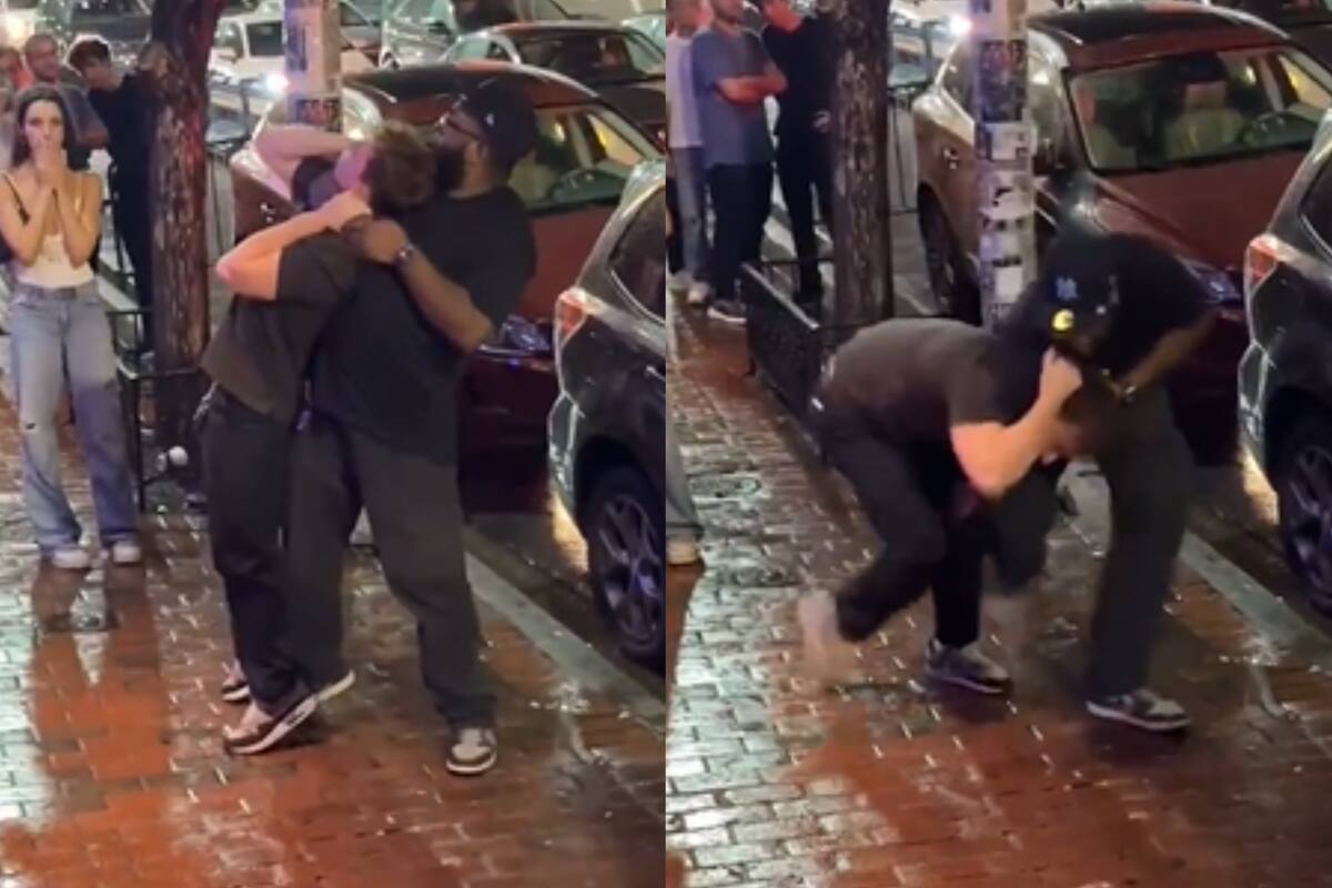 Un guardia de seguridad discutió con un joven, lo estranguló (Fuente: captura)