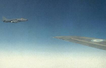Un Harrier intercepta a un Boeing argentino cerca de la isla Ascensión