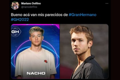 Un hilo muestra el parecido de participantes con famosos (Foto Twitter @nanodelfino)