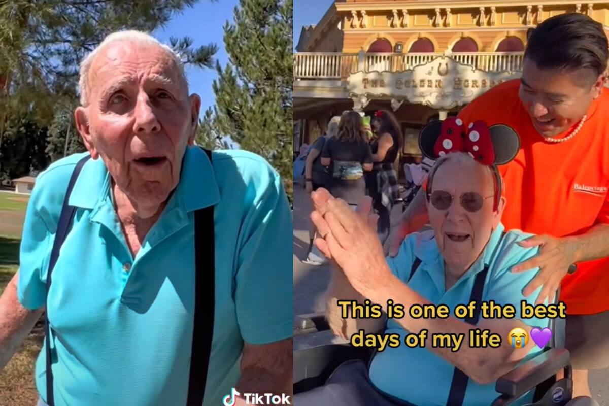 Un hombre de 100 años visitó por primera vez Disneyland y se emocionó