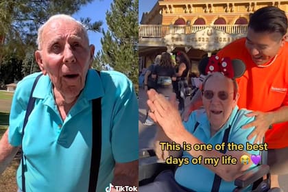 Un hombre de 100 años visitó por primera vez Disneyland y se emocionó