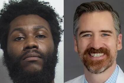 Un hombre de Memphis (izquierda en la imagen), identificado como Larry Pickens, de 29 años, fue detenido como el responsable de asesinar al cirujano Benjamin Mauck (der.), en la Campbell Clinic de esa ciudad