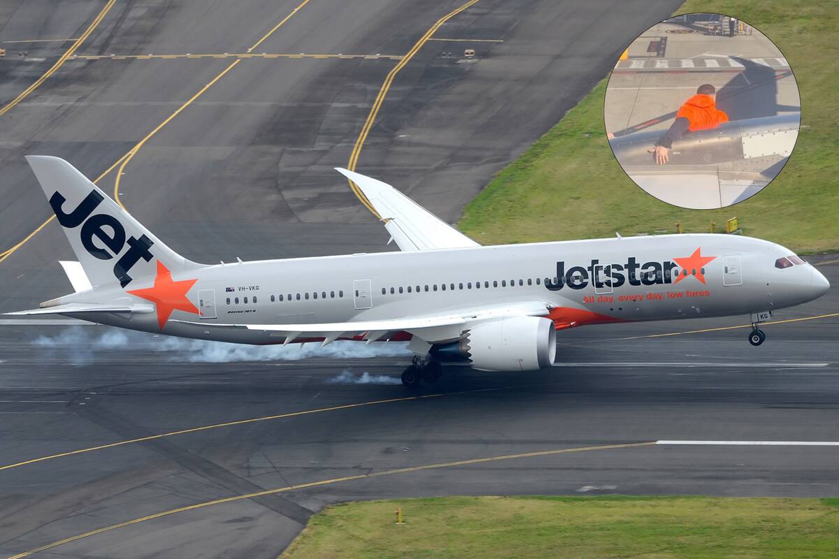 Un hombre decidió bajar de un avión que recién aterrizaba en Melbourne, Australia