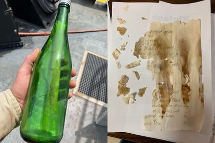 Un hombre encontró una botella con una nota escrita tres décadas atrás y, tras viralizarse su hallazgo, dio con la familia del autor