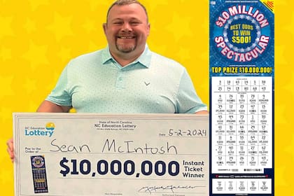 Un hombre ganó 10 millones de dólares luego de jugar por primera vez a una lotería instantánea
