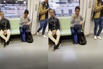 Un hombre incomodó a los pasajeros del metro (Captura video)