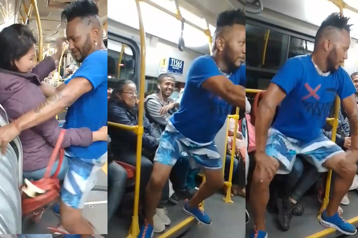 Un hombre le baila a los pasajeros de un tren y causa repercusión (Captura video)