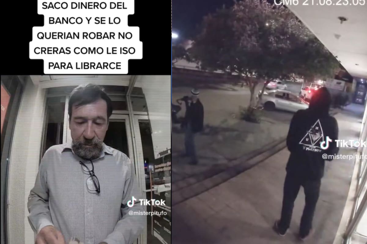 Un hombre logró que no le robaran al salir del cajero automático (Captura video)