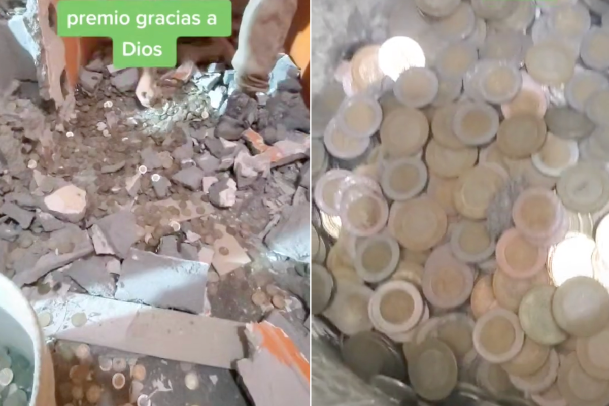 Un hombre que trabajaba en la remodelación de una casa encontró una fortuna al tirar una de las paredes