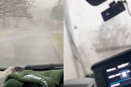 Un hombre quedó atrapado en un tornado dentro de su camioneta de control de plagas