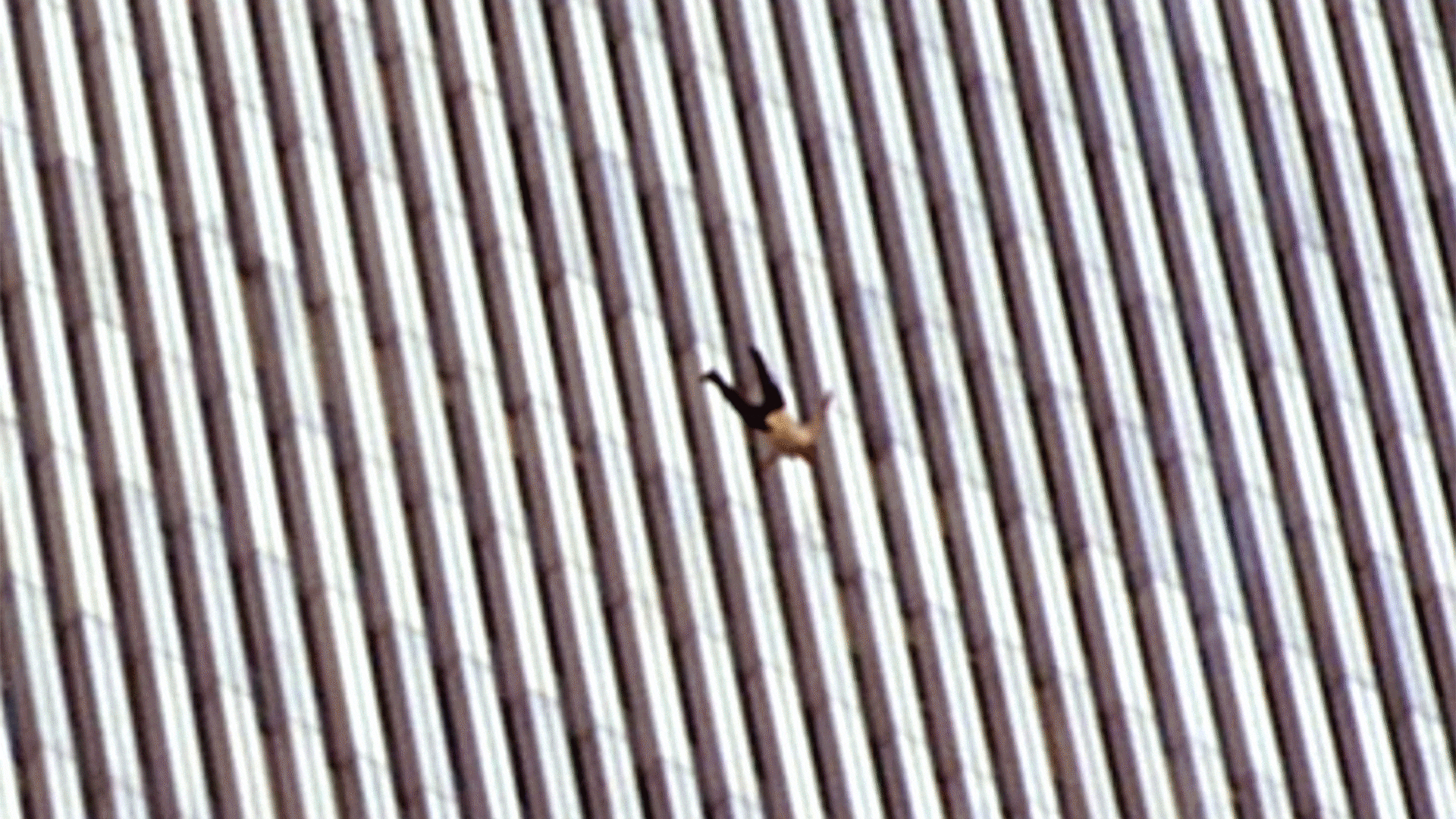 Un hombre se arroja desde una de las torres del World Trade Center. “The Falling Man”