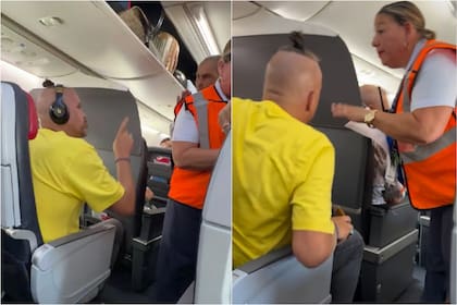 Un hombre se pelea con su compañero de vuelo por sus valijas