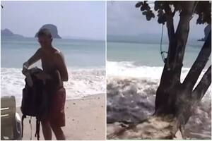 Un hombre, sin saberlo, capturó el momento previo a la tragedia en Tailandia