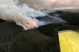 Un incendio se desató el domingo pasado entre las localidades de Ituzaingó y Villa Olivari, en el noreste provincial, a unos 240 kilómetros al este de la capital correntina