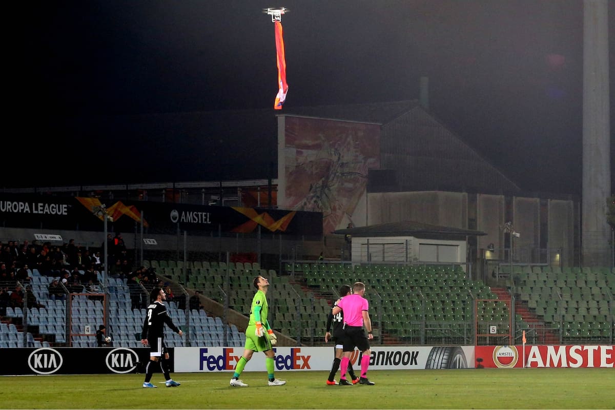 Un incidente con tinte político: el dron que invadió el terreno del Stade Josy Barthel, del Dudelange