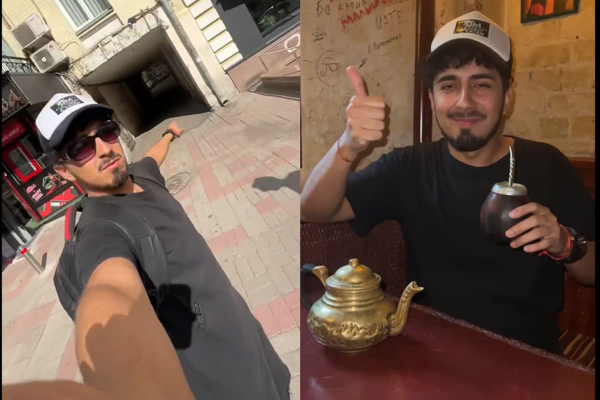 Un influencer argentino descubrió un local especializado en mate en el centro de Kiev