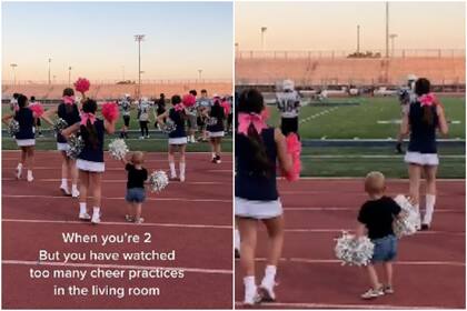 Un intruso se metió en un baile de porristas y se llevó todas las miradas
