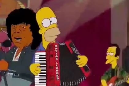 Un joven cordobés recreó un capítulo de Los Simpsons y sumó al cantante cordobés La Mona Jimenez.