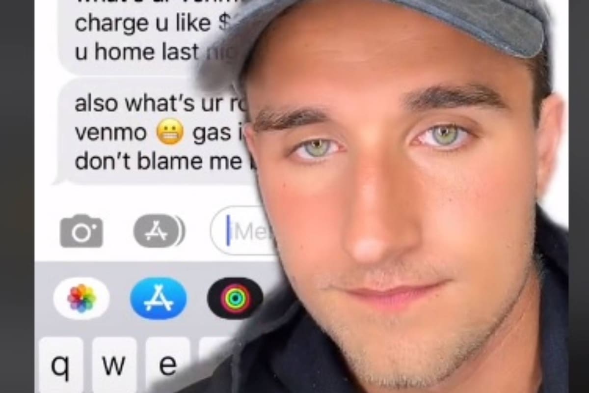 Un joven estadounidense publicó indignado en sus redes el pedido que le hizo la conductora que lo llevó a su casa. Crédito: captura @peterpribylpierdinock